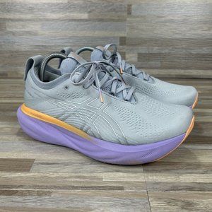 Asics Gel-Nimbus 25 Women’s Size 10 Wide Gray Lilac Coral Running Shoes 1012B437